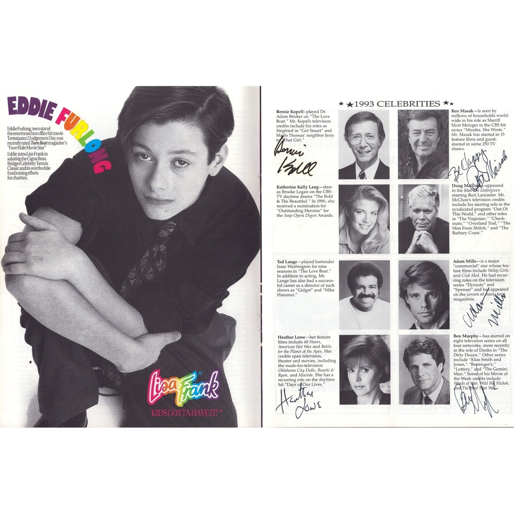 1993 Tennis Classic Program SIGNED x21 Rick Springfield Alan Thicke Beau Bridges - Picture 6 of 10